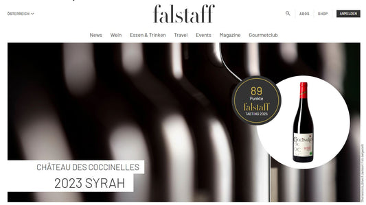 Notre Syrah 2023 Obtient la Note de 88/100 par Falstaff