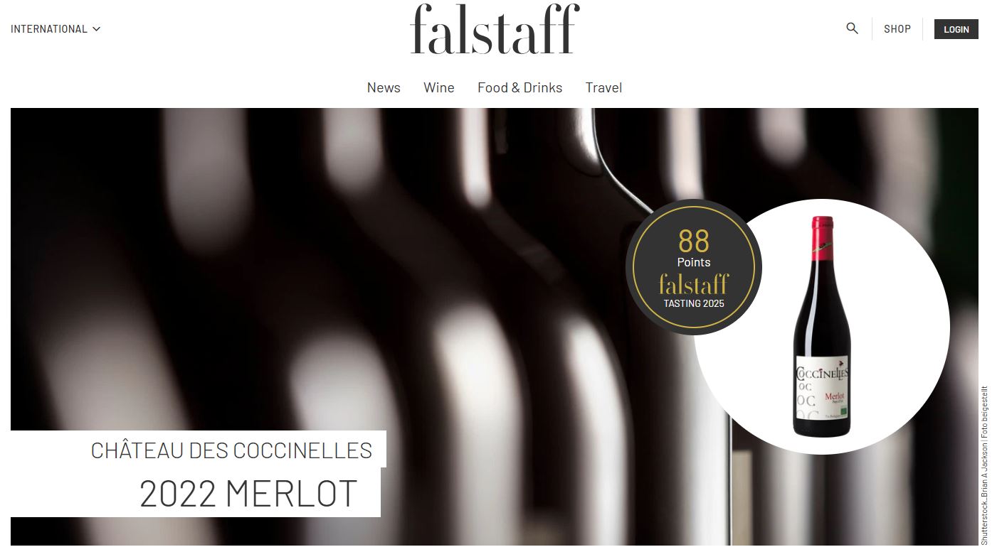 Our 2022 Merlot received a score of 88/100 from Falstaff - Coccinelles ...
