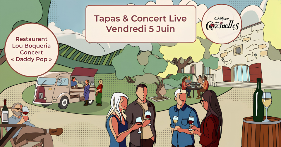 Soirée Tapas & Concert Live - Lou Bouqueria & Daddy Pop au Château des Coccinelles - 5 juin 2026