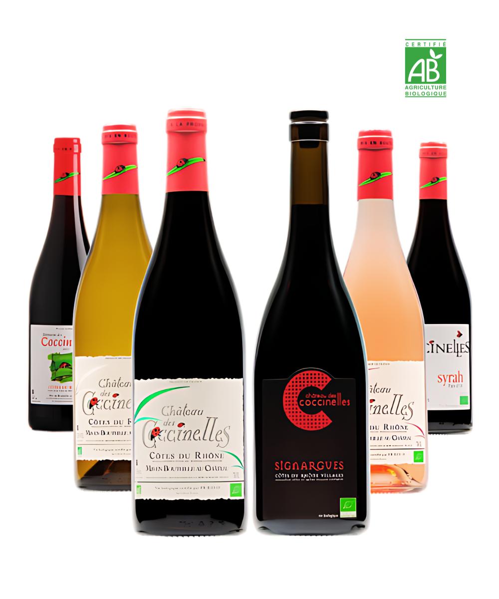 Château des Coccinelles - Ideal cadeau - Vin blanc rouge rosé - Vin biologique vegan - AOP Côtes du Rhône (Gard) (30)