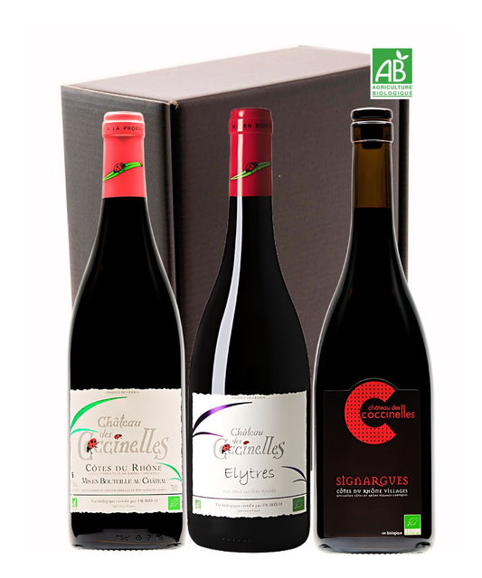 Château des Coccinelles - COFFRET Trilogie Vins Rouges - Côtes du Rhône - Biologique