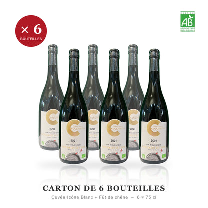 Carton de 6 bouteilles - Château des Coccinelles Cuvée Icône blanc fût de chêne biologique - 6 x 75 cl