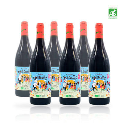 Six bouteilles de Château des Coccinelles Cuvée Rouge Rubis biologique 75 cl
